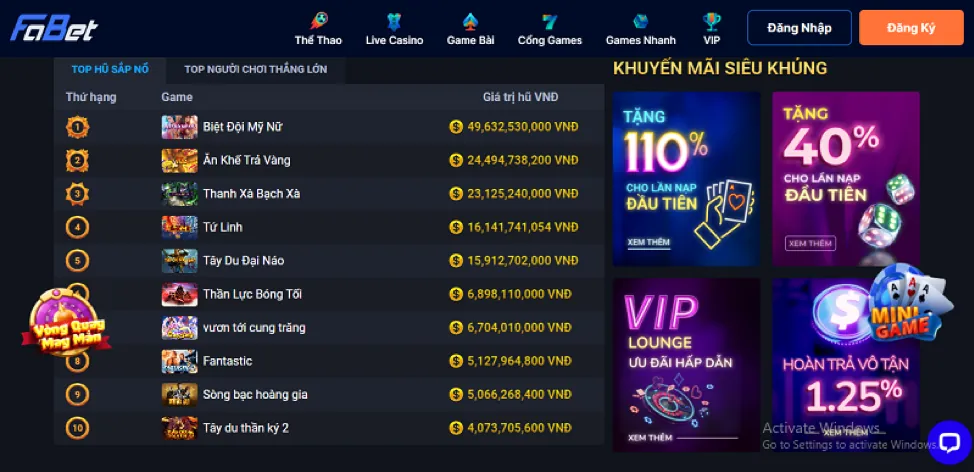 Quy trình nạp tiền và nhận thưởng Winclub